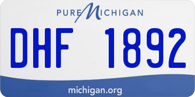 MI license plate DHF1892