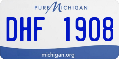 MI license plate DHF1908