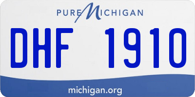 MI license plate DHF1910