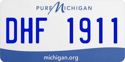 MI license plate DHF1911