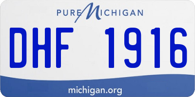 MI license plate DHF1916