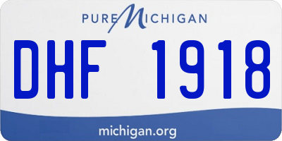 MI license plate DHF1918