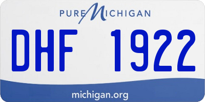 MI license plate DHF1922