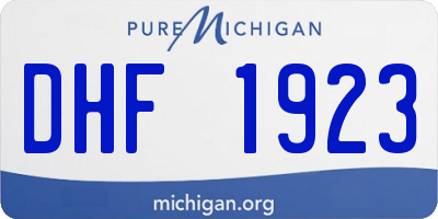 MI license plate DHF1923