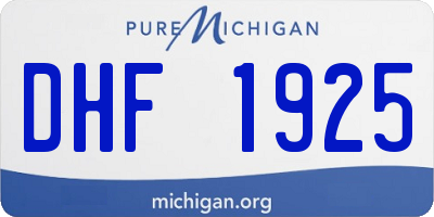 MI license plate DHF1925