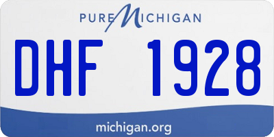 MI license plate DHF1928