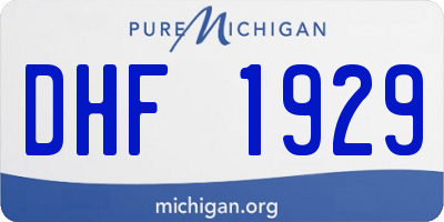 MI license plate DHF1929