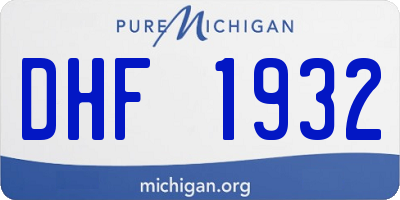 MI license plate DHF1932