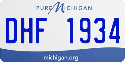 MI license plate DHF1934