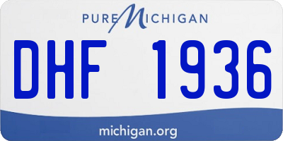 MI license plate DHF1936