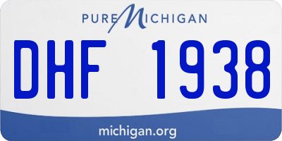 MI license plate DHF1938