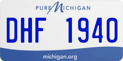 MI license plate DHF1940