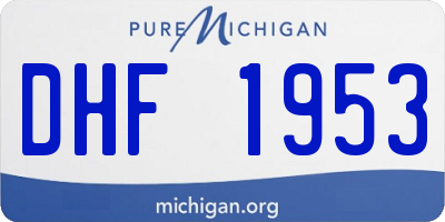 MI license plate DHF1953