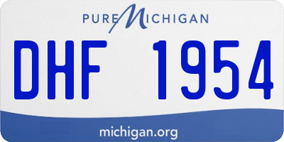 MI license plate DHF1954
