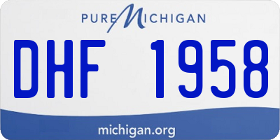 MI license plate DHF1958