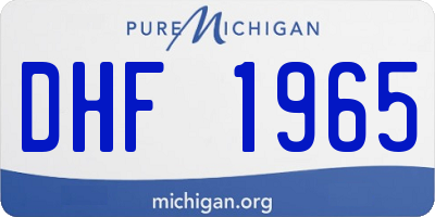 MI license plate DHF1965