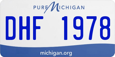MI license plate DHF1978