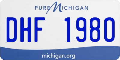 MI license plate DHF1980