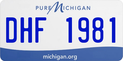MI license plate DHF1981