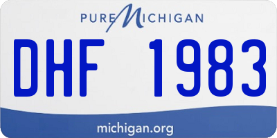 MI license plate DHF1983