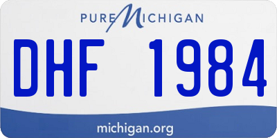 MI license plate DHF1984
