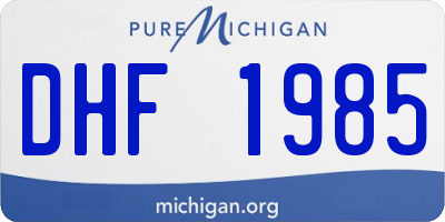MI license plate DHF1985