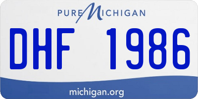 MI license plate DHF1986