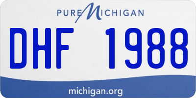 MI license plate DHF1988
