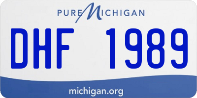 MI license plate DHF1989