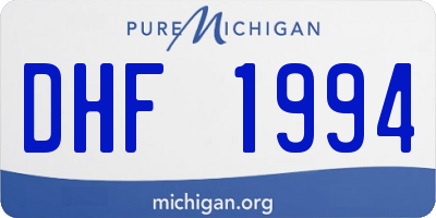 MI license plate DHF1994