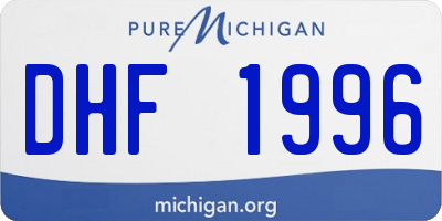 MI license plate DHF1996