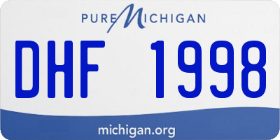 MI license plate DHF1998