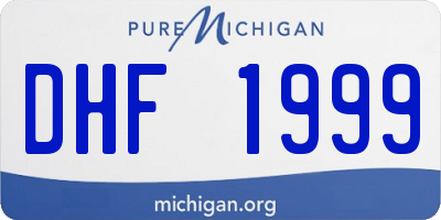 MI license plate DHF1999