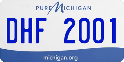MI license plate DHF2001