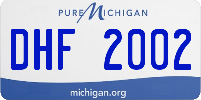 MI license plate DHF2002