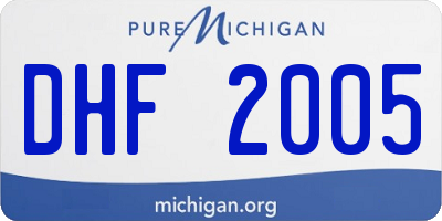 MI license plate DHF2005