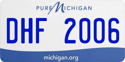 MI license plate DHF2006
