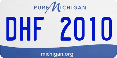 MI license plate DHF2010