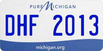 MI license plate DHF2013