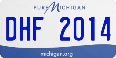 MI license plate DHF2014
