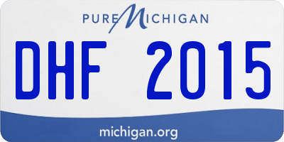 MI license plate DHF2015
