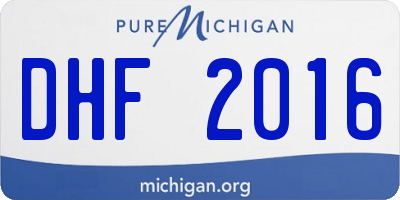 MI license plate DHF2016