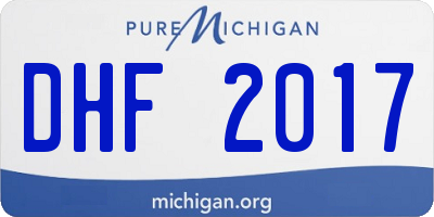MI license plate DHF2017