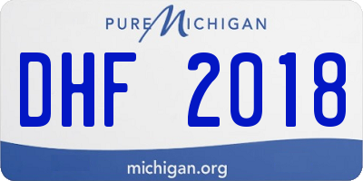 MI license plate DHF2018