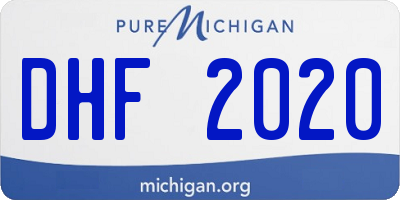 MI license plate DHF2020