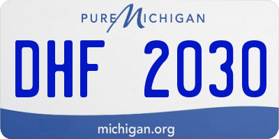 MI license plate DHF2030