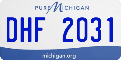 MI license plate DHF2031