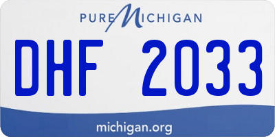 MI license plate DHF2033