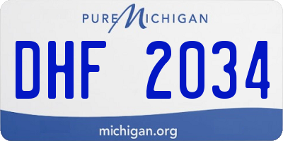 MI license plate DHF2034