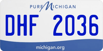 MI license plate DHF2036